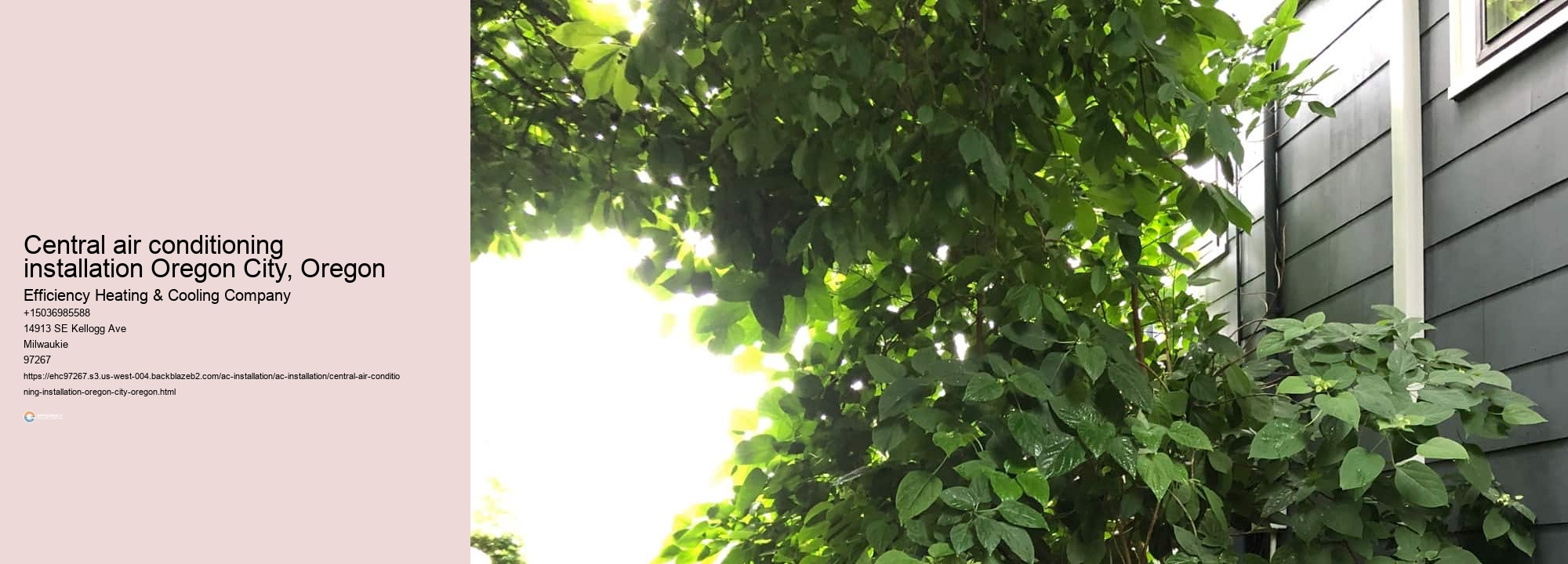 Central air conditioning installation Oregon City, Oregon