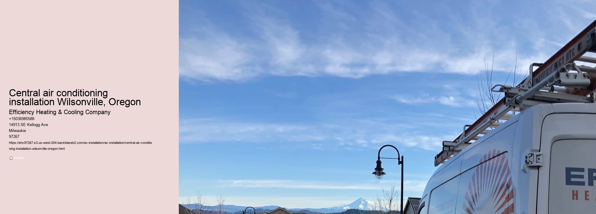 Central air conditioning installation Wilsonville, Oregon