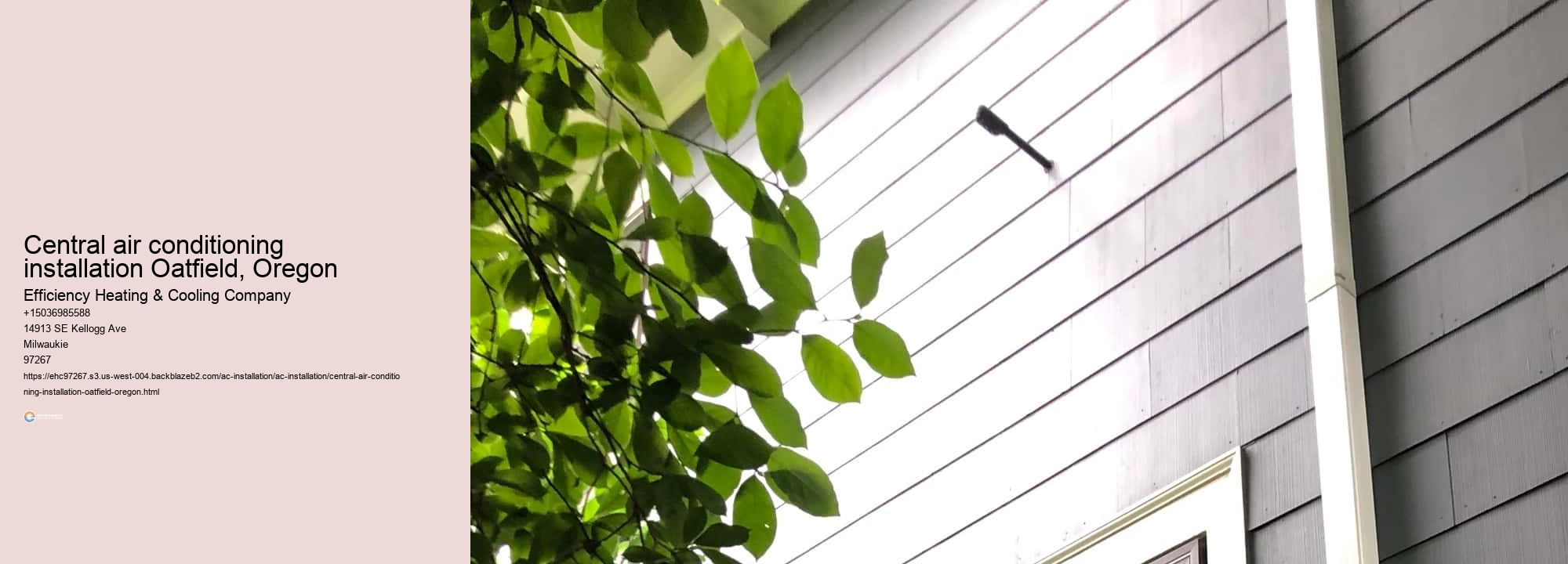 Central air conditioning installation Oatfield, Oregon